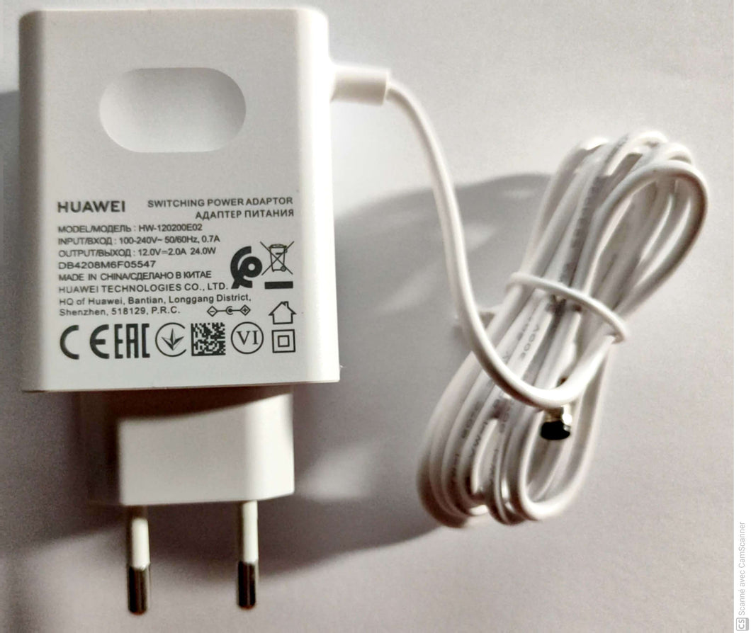 Huawei HW-120200E02 Mains Charger Power Supply 12V 2A 2 Pin European Plug for 4G 5G B715 B818 Routers (White)
