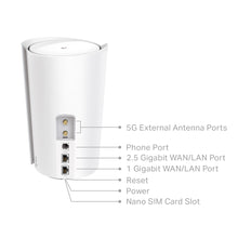 Load image into Gallery viewer, TP-Link Deco X80 5G LTE WiFi 6 AX6000 Router 2 RJ45 RJ11 2 External Antenna SMA Connector
