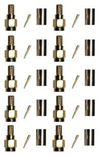 Set of 10 SMA male crimp connectors for 4G 5G LTE antenna and router