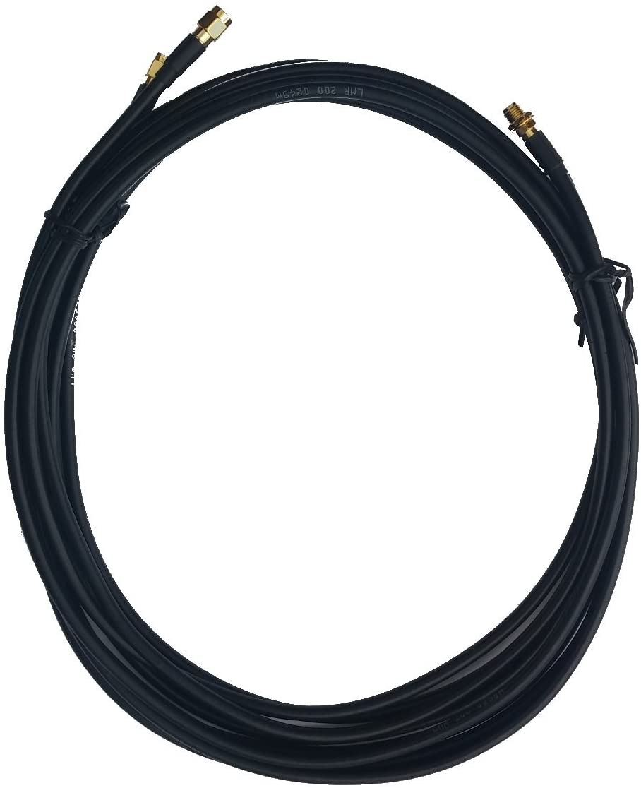 SMA Female to SMA Male Extension Cable 2 x 5m ALSR200 Black for External antenna and 4G LTE 5G MIMO router